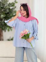 مانتو جلو پیله آستین بند کد8406 - تصویر 6