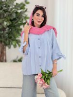 مانتو جلو پیله آستین بند کد8406 - تصویر 18