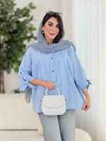 مانتو جلو پیله آستین بند کد8406 - تصویر 3