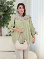 مانتو جلو پیله آستین بند کد8406 - تصویر 11