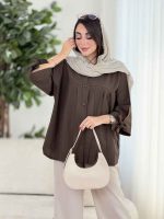 مانتو جلو پیله آستین بند کد8406 - تصویر 5