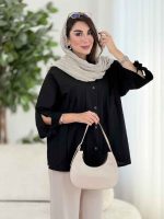 مانتو جلو پیله آستین بند کد8406 - تصویر 13