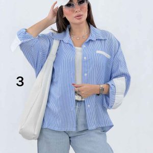 مانتو راه راه جیب نما کد 8372