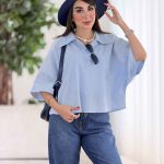 شومیز جلو بسته یقه سه دکمه کد8378