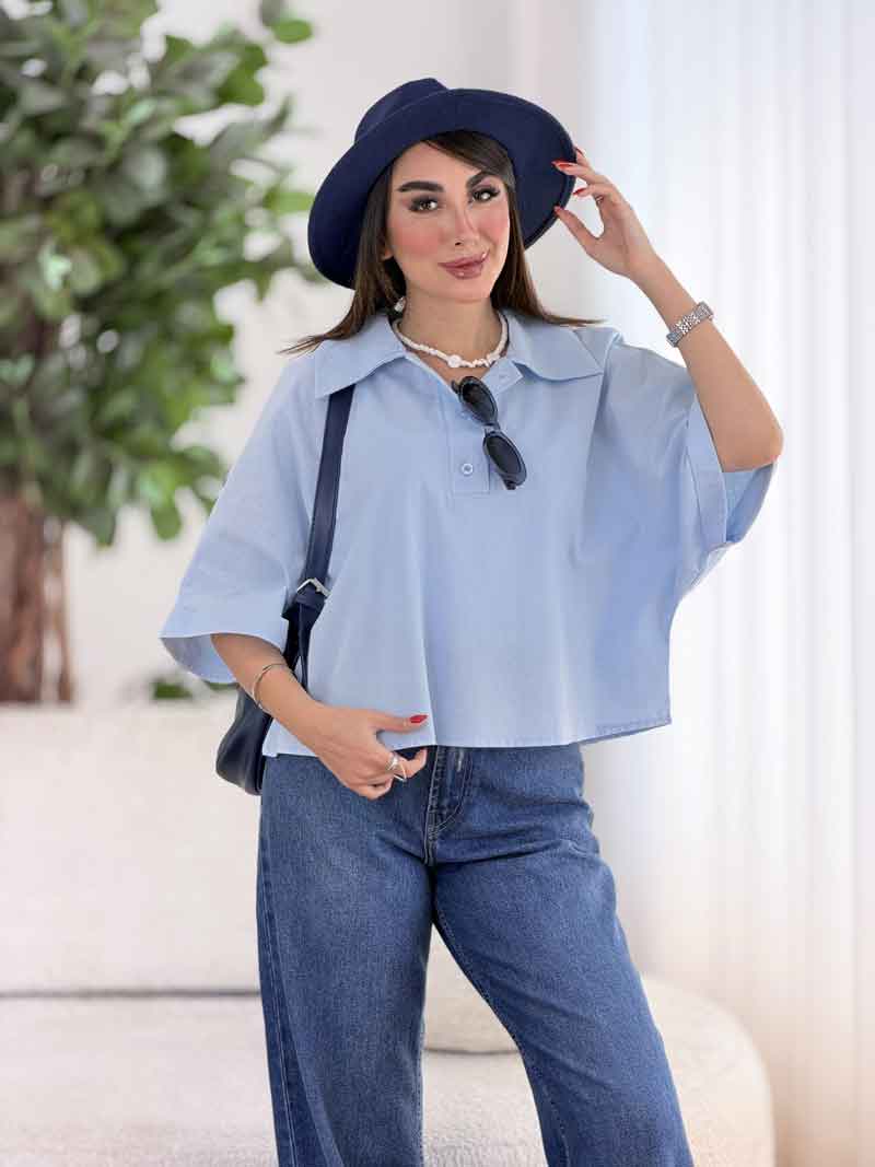 شومیز جلو بسته یقه سه دکمه کد8378