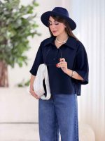 شومیز جلو بسته یقه سه دکمه کد8378 - تصویر 11