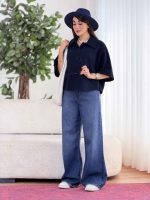 شومیز جلو بسته یقه سه دکمه کد8378 - تصویر 16