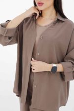ست مانتو پشت پیله و شلوار کد 8402 - تصویر 7