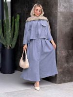 ست شومیز پانچ و سارافون کد 6655 - تصویر 9