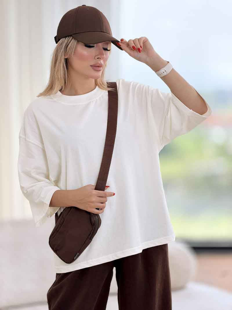 تیشرت باکسی ساده کد 8375