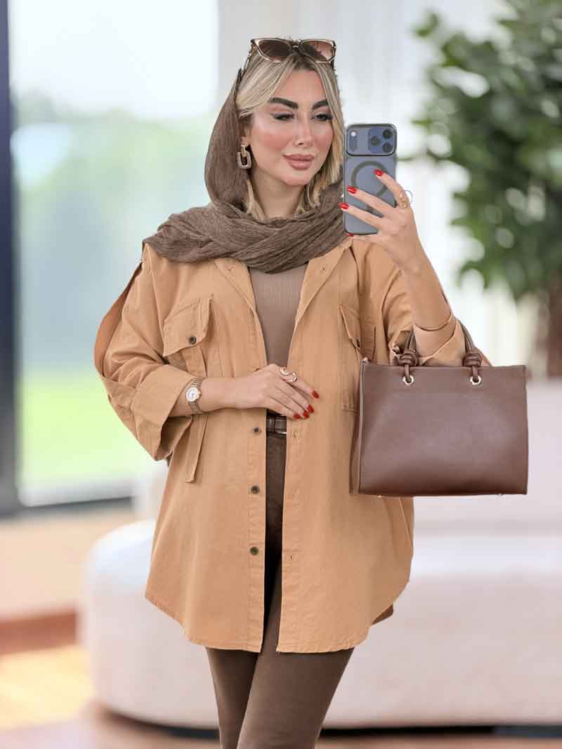 مانتو دو جیب کراواتی کد 4916 مانتو دو جیب کراواتی کد 4916