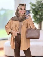 مانتو دو جیب کراواتی کد 4916 - تصویر 3