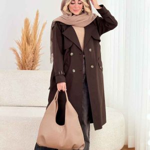 بارانی بلند چهاردکمه کد 8408
