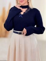 بافت یقه دانتل آستین کلوش کد 8458 - تصویر 12