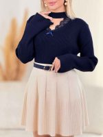 بافت یقه دانتل آستین کلوش کد 8458 - تصویر 17