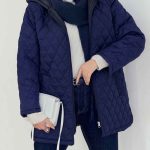 کاپشن لوزی دوزی کلاه دار کد 8528