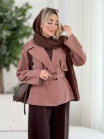 بارانی سرشانه پاگن نیلیا کد 8496 - تصویر 2