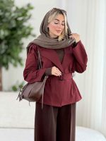 بارانی سرشانه پاگن نیلیا کد 8496 - تصویر 8