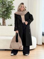 بارانی بلند شش دکمه کد 8414 - تصویر 10