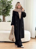 بارانی بلند شش دکمه کد 8414 - تصویر 12