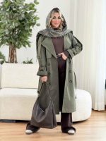 بارانی بلند شش دکمه کد 8414 - تصویر 11