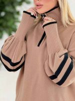 ست بافت نیم زیپ و شلوار کد 8603 - تصویر 10