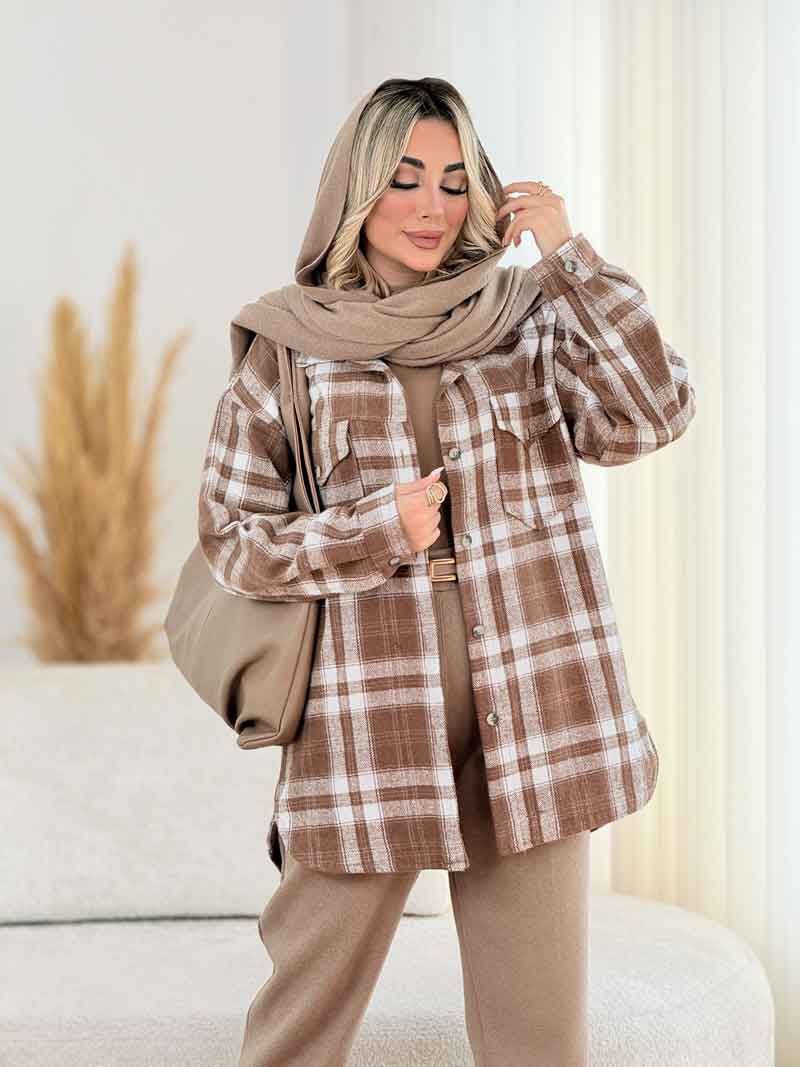 شکت چهارخونه دو جیب کد 8411