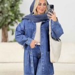 مانتو جین دو جیب پایین کد 8560
