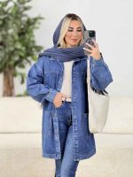 مانتو جین دو جیب پایین کد 8560