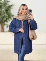 مانتو جین دو جیب پایین کد 8560 - تصویر 14
