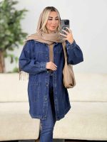 مانتو جین دو جیب پایین کد 8560 - تصویر 4