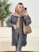 مانتو جین دو جیب پایین کد 8560 - تصویر 12