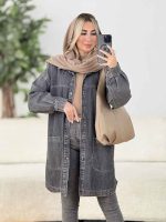 مانتو جین دو جیب پایین کد 8560 - تصویر 7