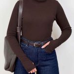بلوز یقه اسکی فینگردار کد 8619