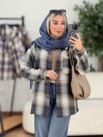 شکت چهارخونه تک جیب نیلا کد 8632 - تصویر 11
