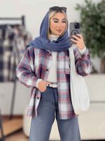 شکت چهارخونه تک جیب نیلا کد 8632 - تصویر 4