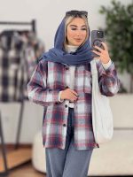 شکت چهارخونه تک جیب نیلا کد 8632 - تصویر 7