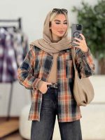 شکت چهارخونه تک جیب نیلا کد 8632 - تصویر 17
