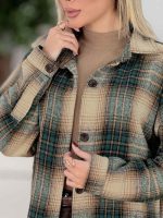شکت چهارخونه تک جیب نیلا کد 8632 - تصویر 9