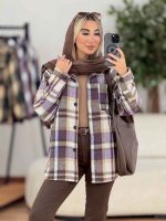 شکت چهارخونه تک جیب نیلا کد 8632 - تصویر 20