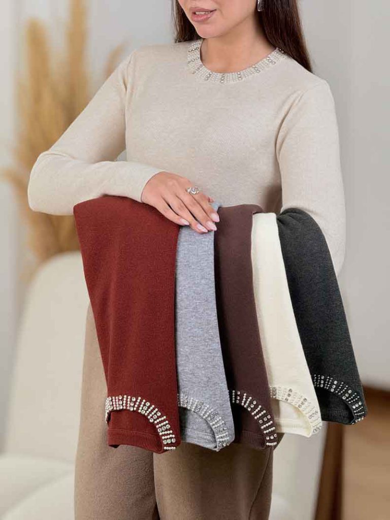 بافت یقه نگین دار کد 8425