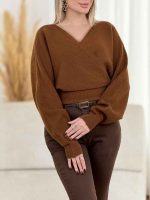 بافت پانچ یقه بند دار کد 8569 - تصویر 9