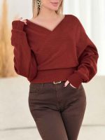 بافت پانچ یقه بند دار کد 8569 - تصویر 8