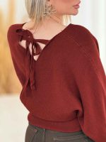 بافت پانچ یقه بند دار کد 8569 - تصویر 4
