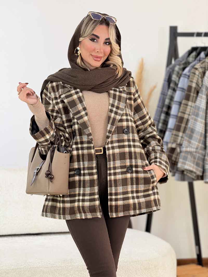 پالتو چهارخونه آرمیلا کد 8684