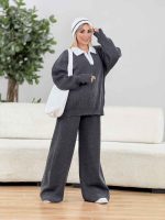 ست بافت و شلوار کلاه دار کد 8549 - تصویر 13