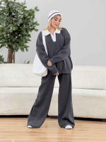 ست بافت و شلوار کلاه دار کد 8549 - تصویر 16