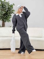ست بافت و شلوار کلاه دار کد 8549 - تصویر 20
