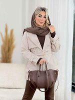 بارانی ژیله دار چهاردکمه کد 8409 - تصویر 2