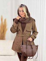 بارانی ژیله دار چهاردکمه کد 8409 - تصویر 3